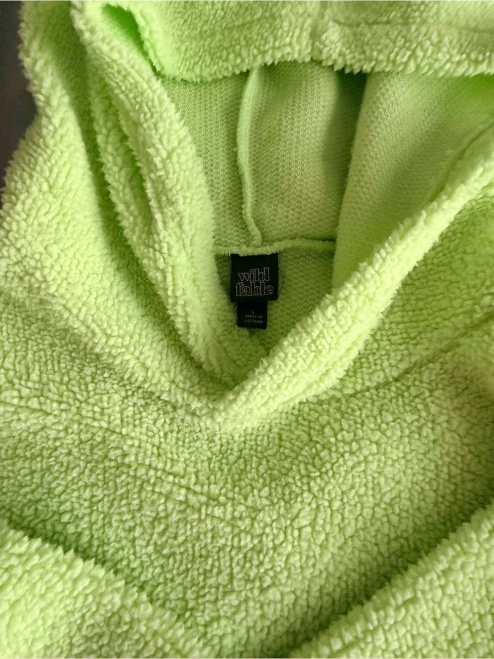 wild fable Neon Lime Sherpa Pullover Hoodie